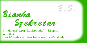 bianka szekretar business card